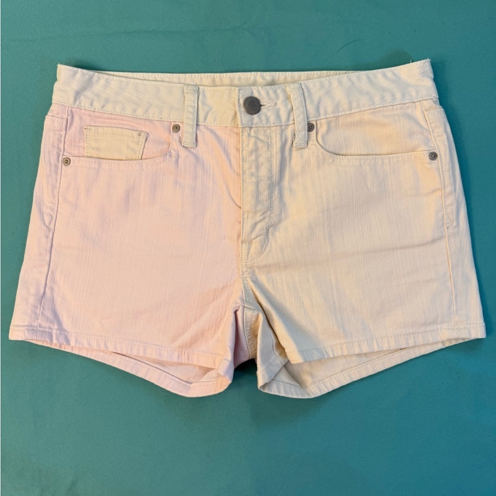 Gap pastel color block shorts pink, yellow, green mid rise slim ‎ waist 25 y2k